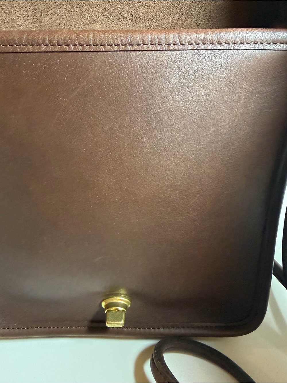 Vintage Coach Compact Pouch Bag 9620 Classic Brown Leather Shoulder Bag - Picture 8 of 10